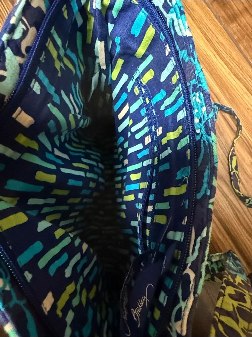 Vera Bradley Quilted Floral Handbag in Blue, Teal & Lime
